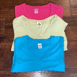 Set of 3 VS Pink V necks